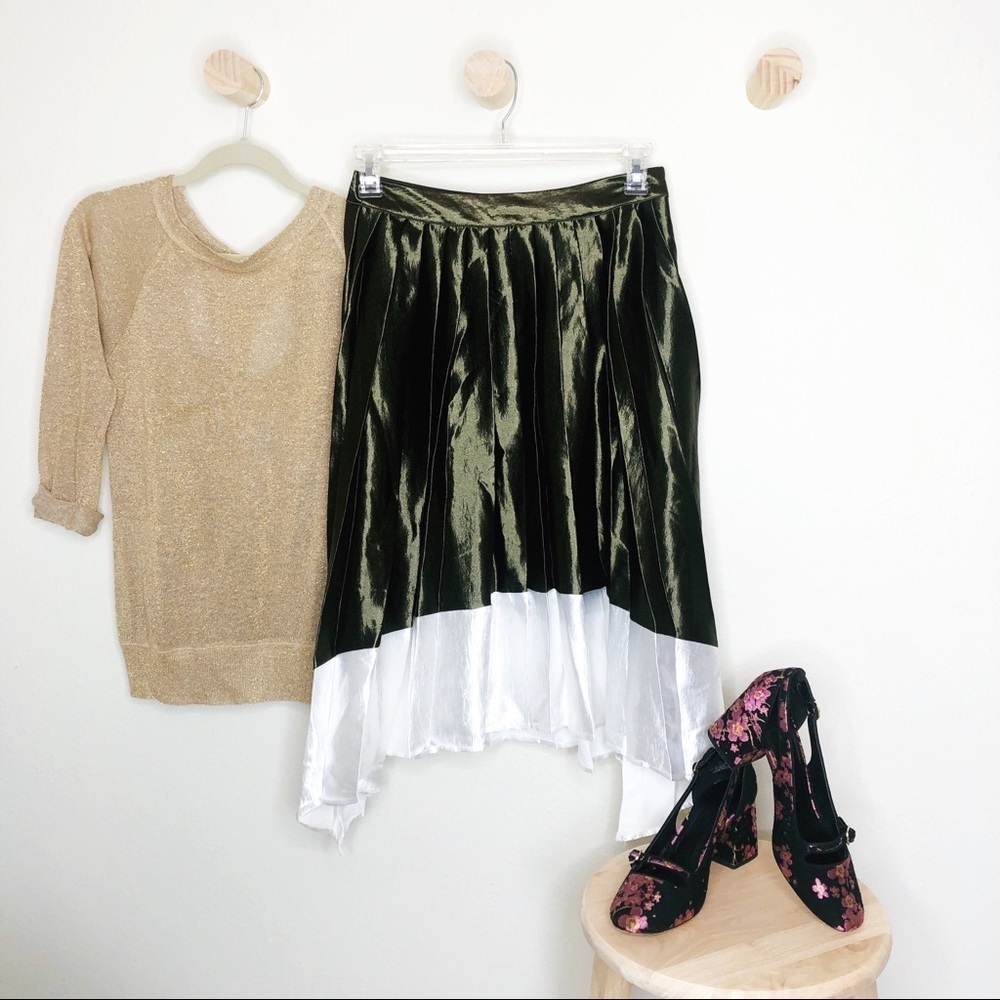 English Factory asymmetrical pleated skirt